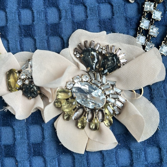 JCrew Elegant Floral Necklace with Crystal Accents - Picture 2 of 5